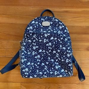 Blue and White Floral Michael Kors Backpack
